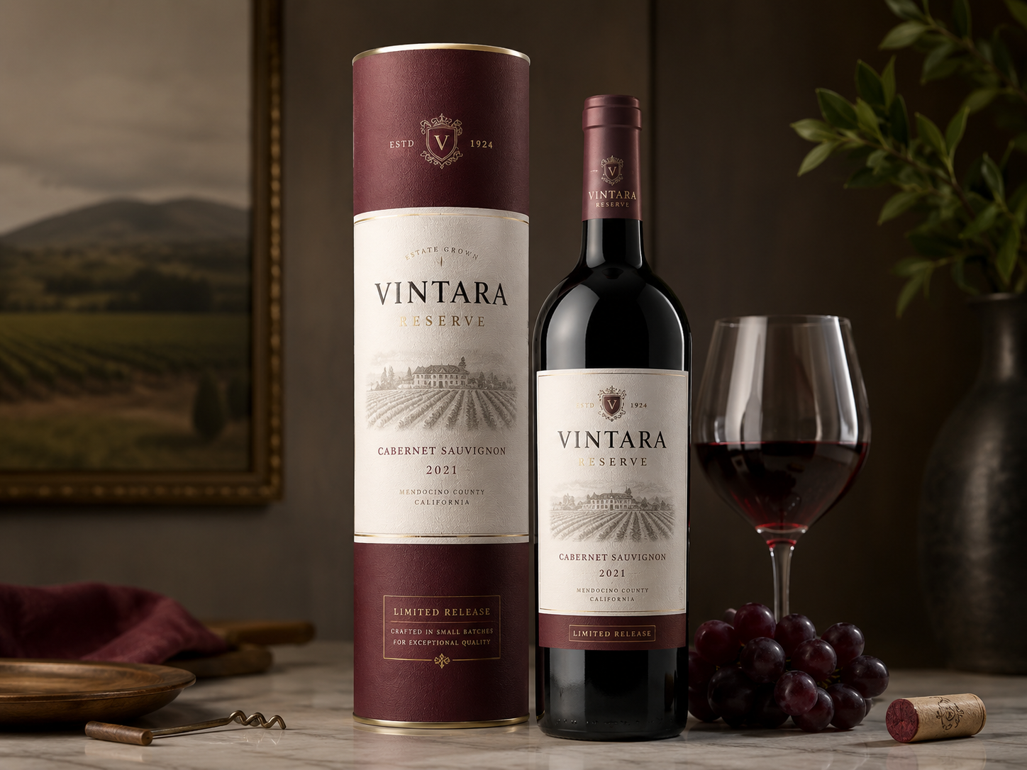 Cylindrical cardboard packaging for wine and premium products